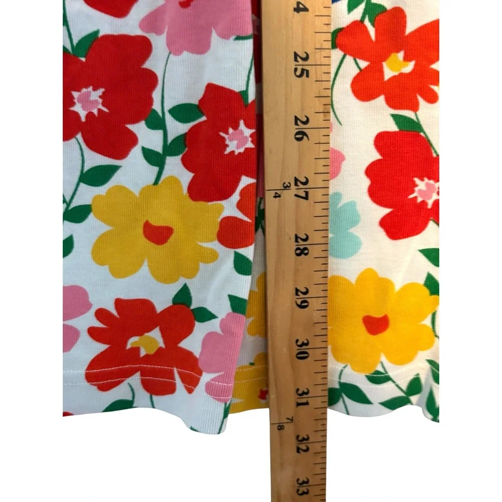 Hanna Andersson Floral Dress Girl US 6-7 120 Multicolor Short Sleeve Cotton Knit